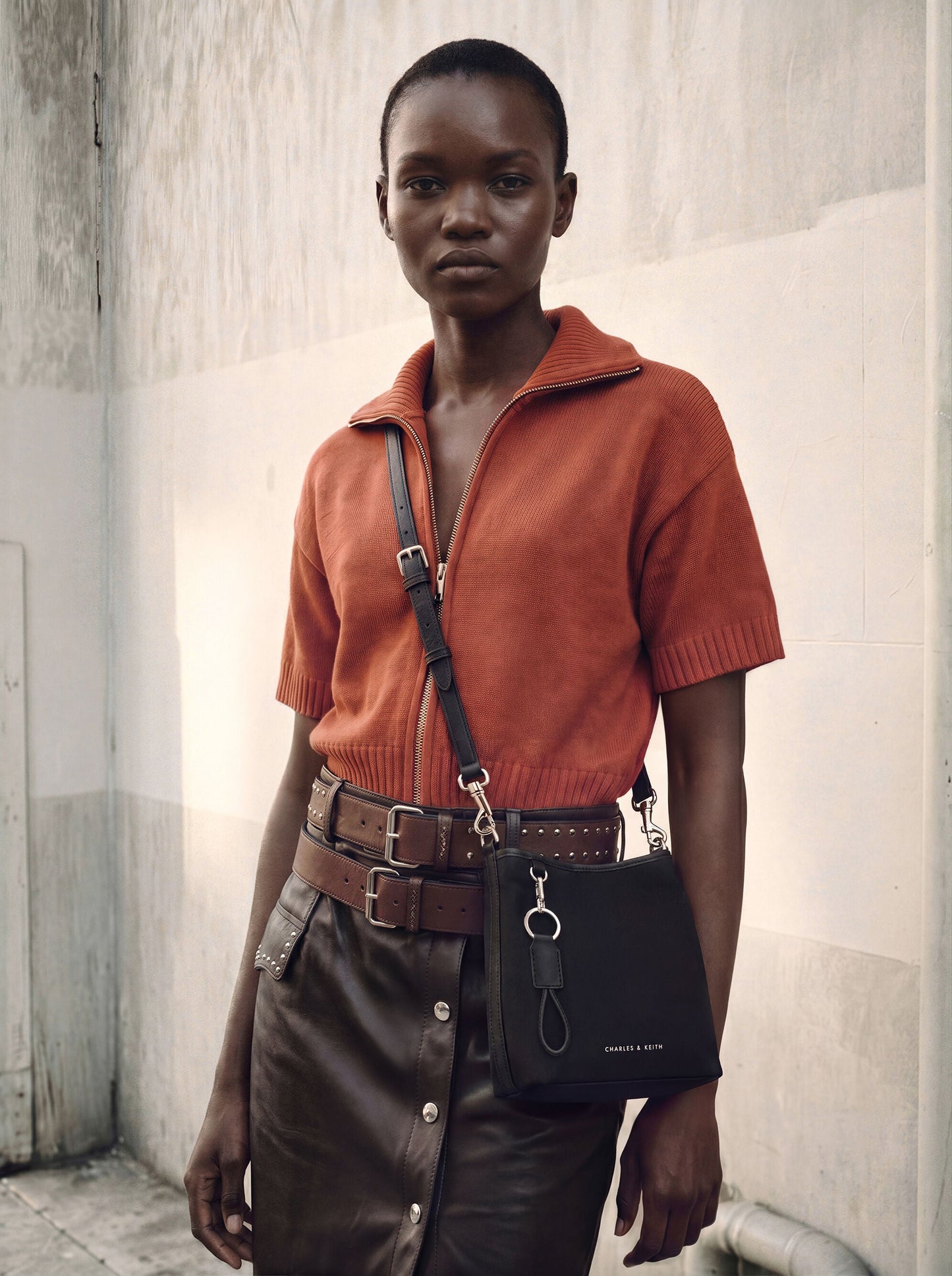 Levy Nylon Bucket Bag - Noir | CHARLES & KEITH