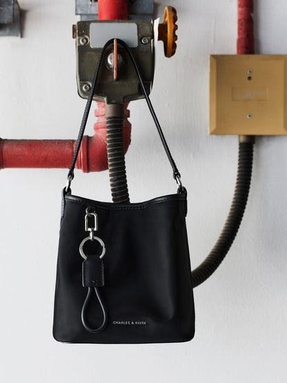 Levy Nylon Bucket Bag - Noir | CHARLES & KEITH