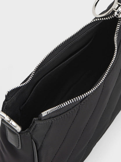 Philomena Nylon Puffy Chain-Strap Crossbody Bag - Noir | CHARLES & KEITH