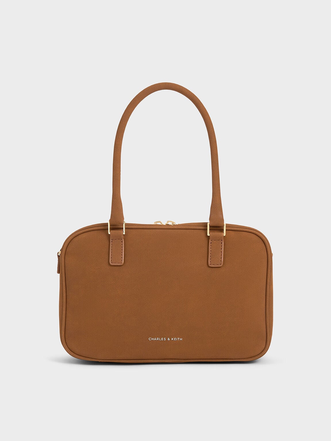 Sianna Textured Bowling Bag - Brown | CHARLES & KEITH