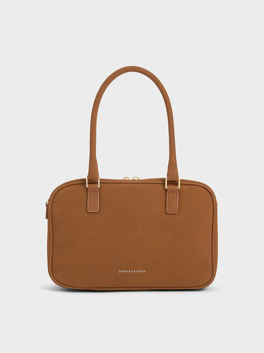 Sianna Textured Bowling Bag - Brown | CHARLES & KEITH