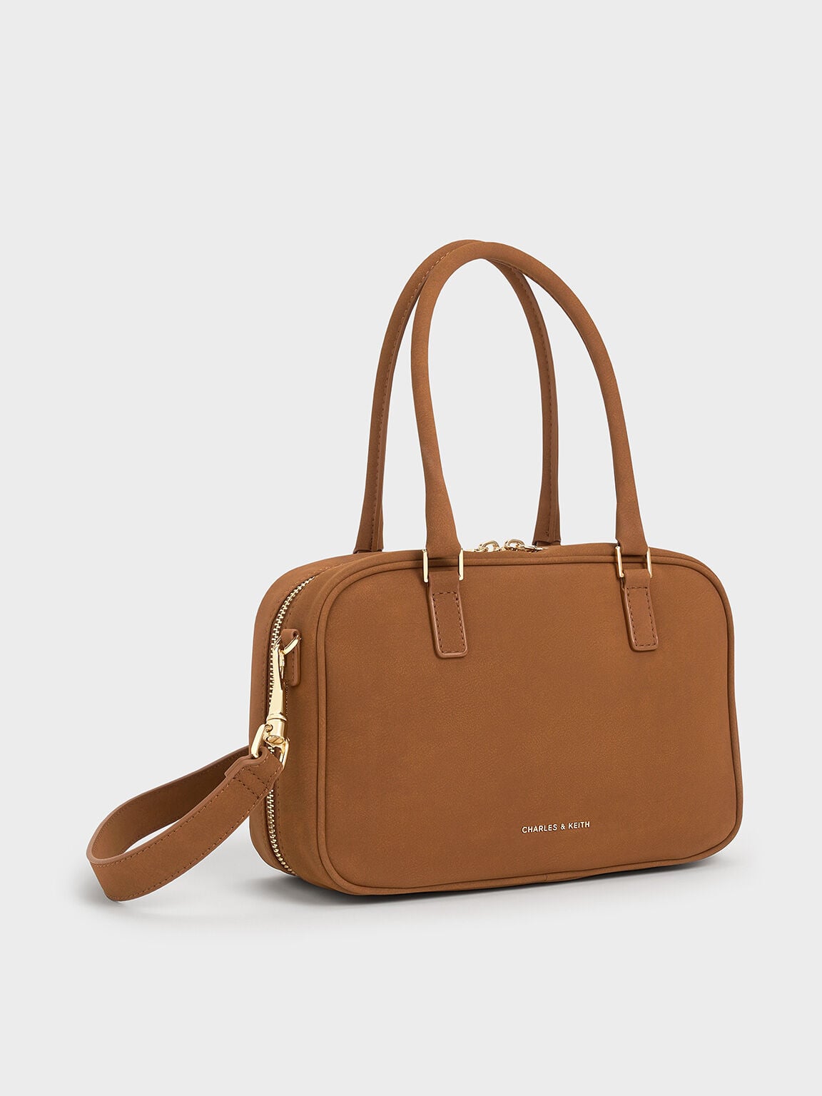 Sianna Textured Bowling Bag - Brown | CHARLES & KEITH
