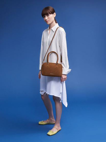 Sianna Textured Bowling Bag - Brown | CHARLES & KEITH