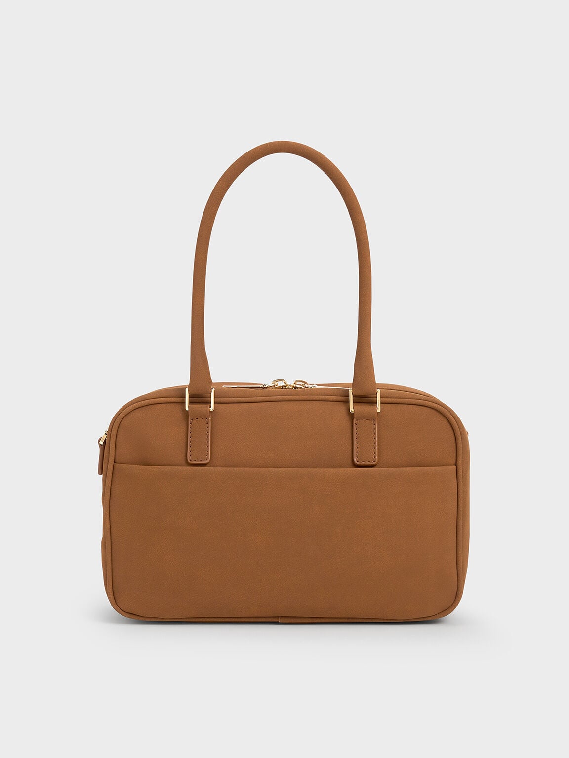Sianna Textured Bowling Bag - Brown | CHARLES & KEITH