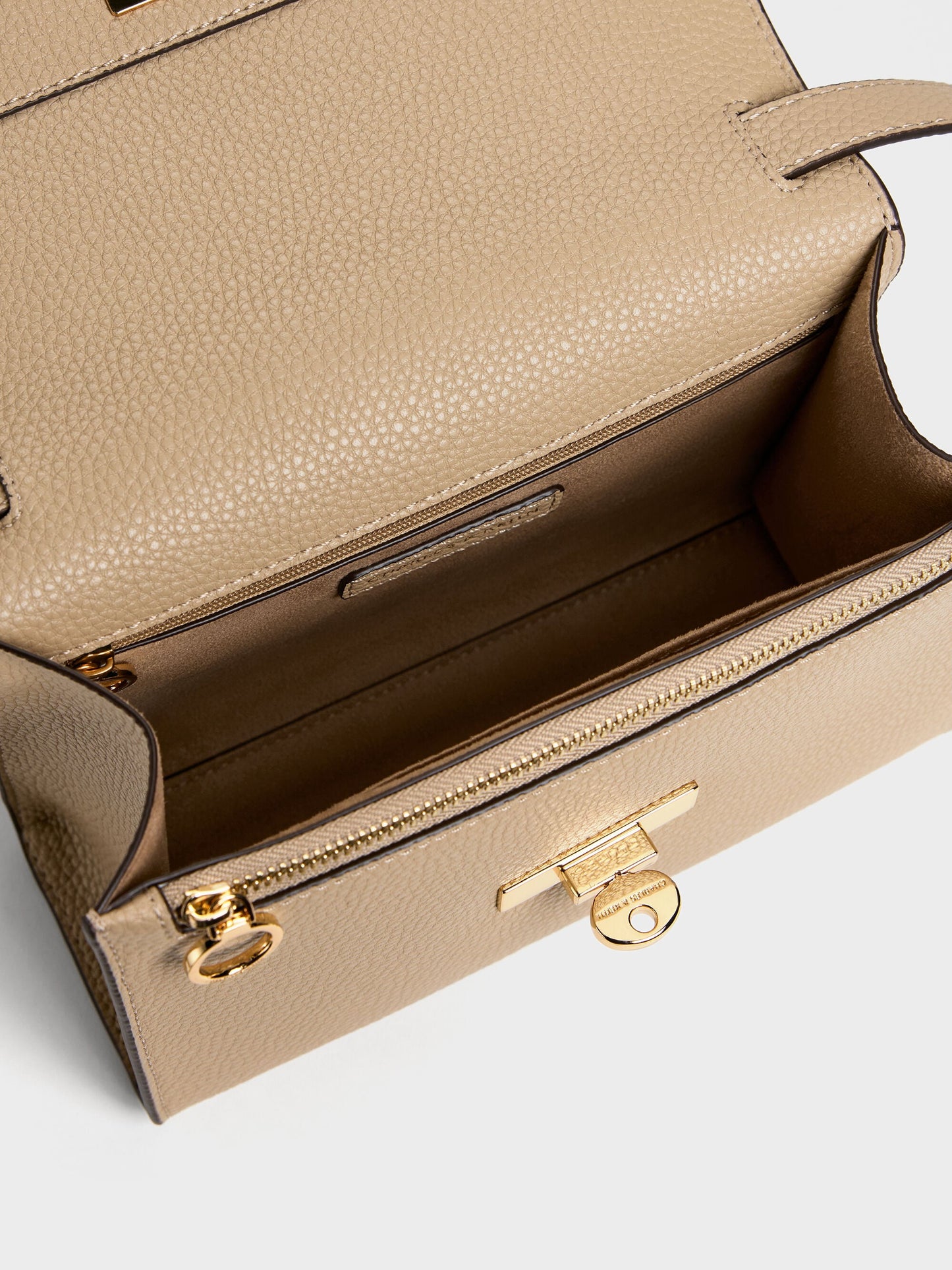 Chance Turn-Lock Crossbody Bag - Nutmeg Beige | CHARLES & KEITH