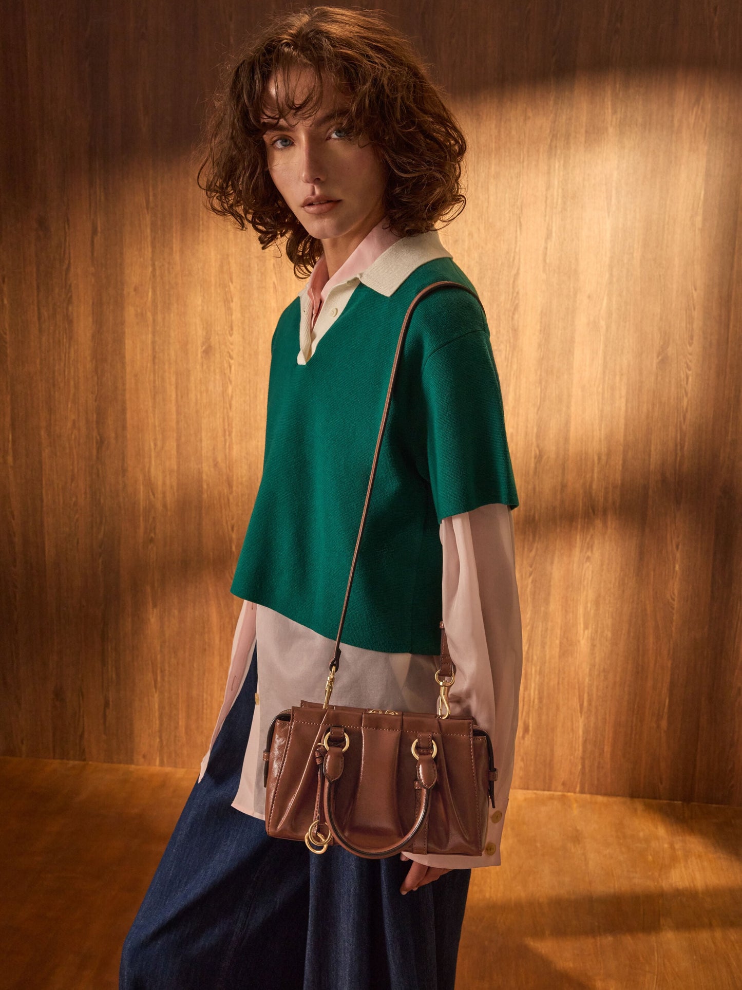 Britton Top Handle Tote Bag - Chocolate | CHARLES & KEITH