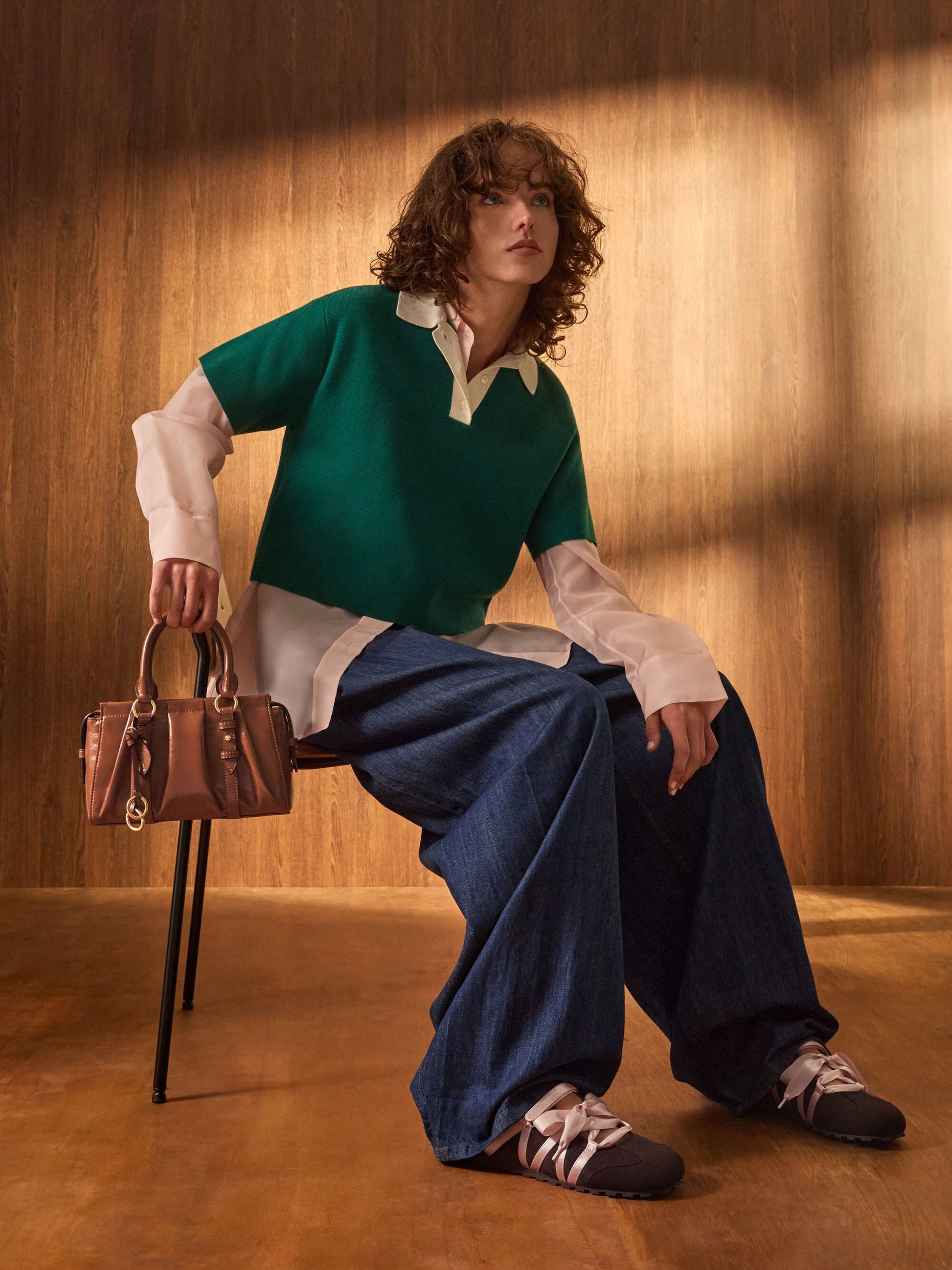 Britton Top Handle Tote Bag - Chocolate | CHARLES & KEITH
