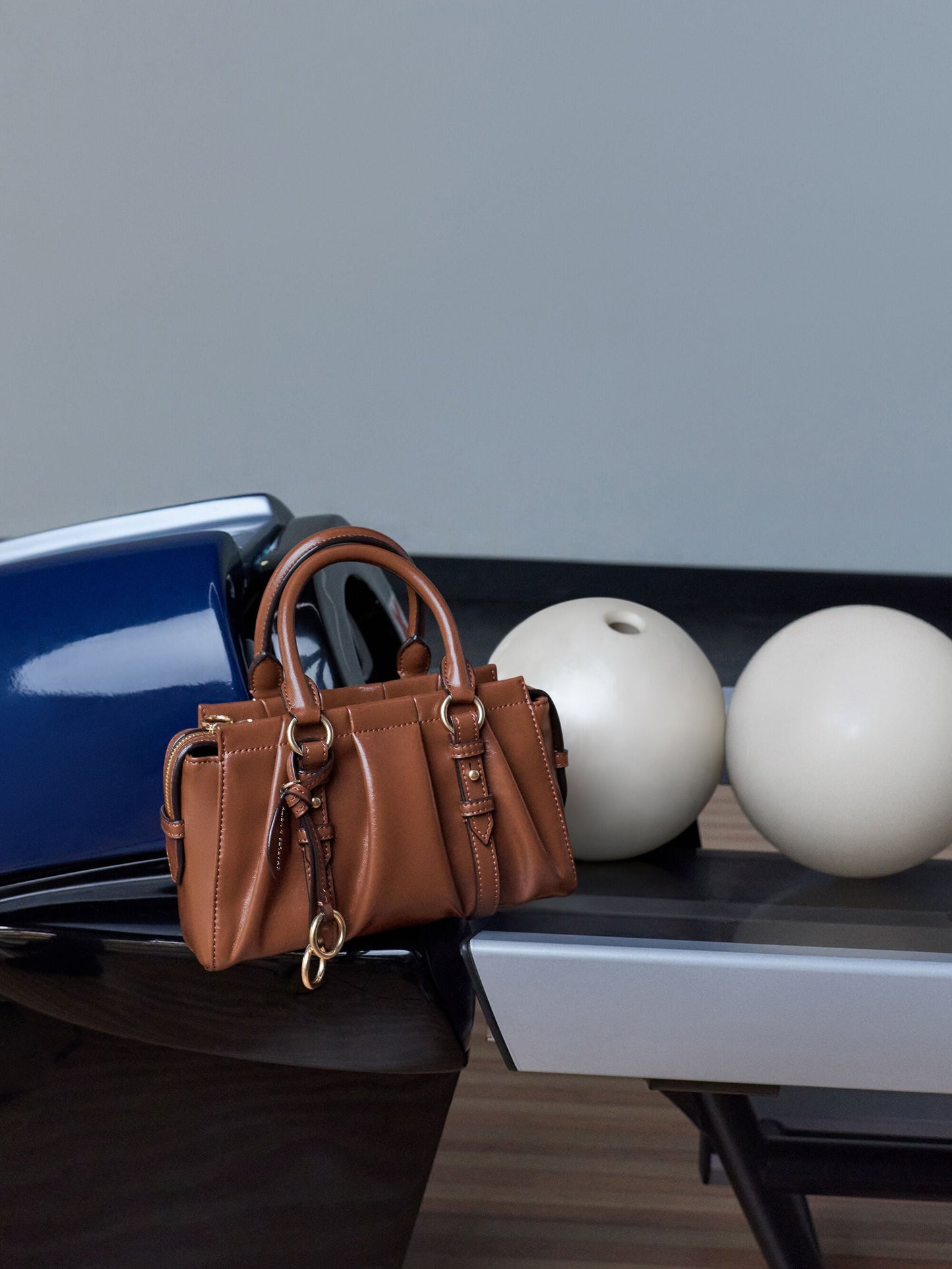 Britton Top Handle Tote Bag - Chocolate | CHARLES & KEITH