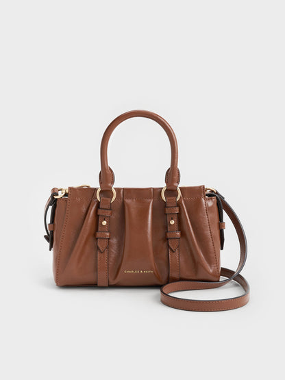 Britton Top Handle Tote Bag - Chocolate | CHARLES & KEITH