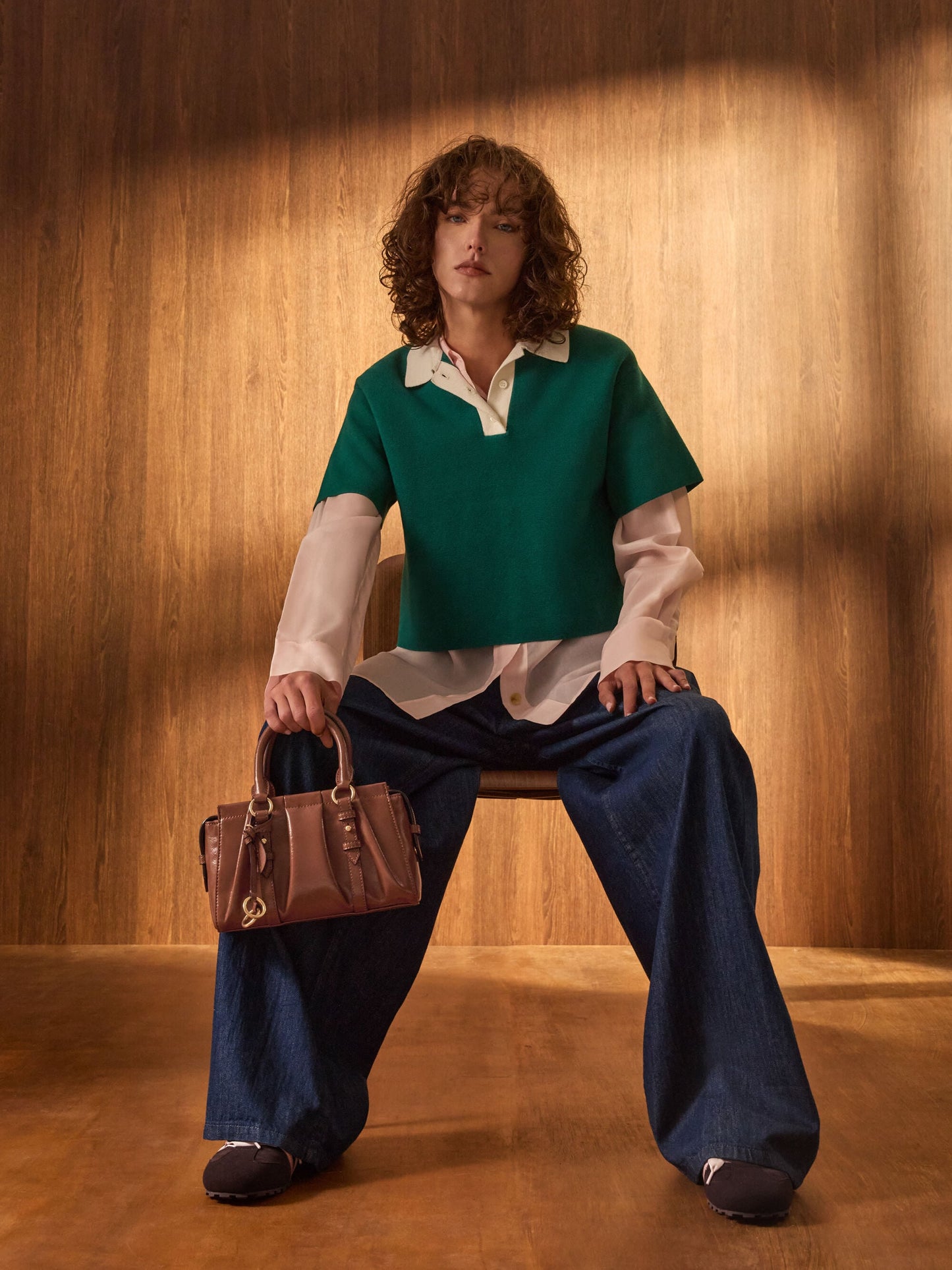 Britton Top Handle Tote Bag - Chocolate | CHARLES & KEITH