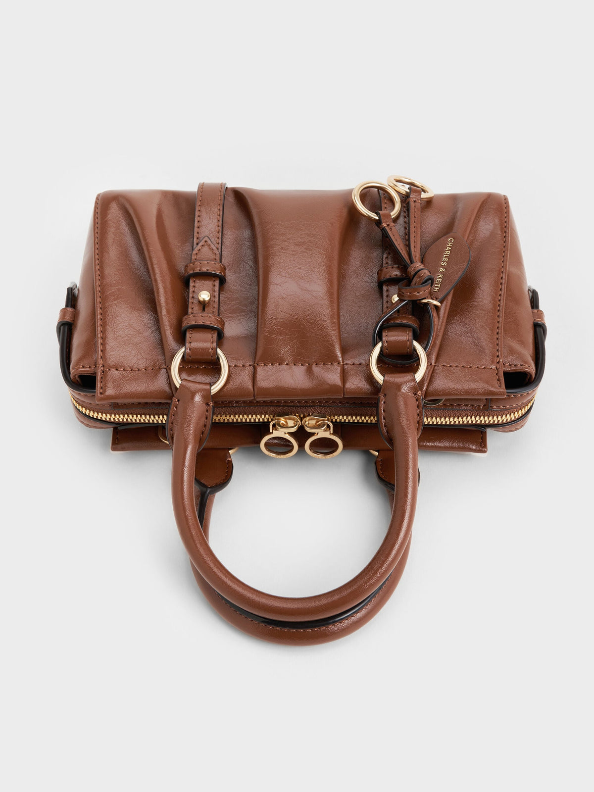 Britton Top Handle Tote Bag - Chocolate | CHARLES & KEITH