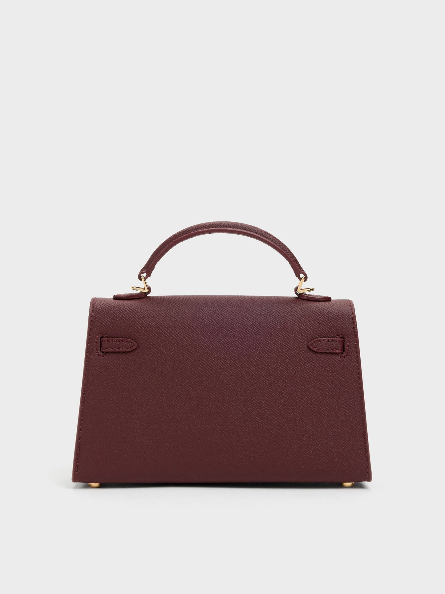 Tricha Knotted-Belt Top Handle Bag - Wineberry Red | CHARLES & KEITH