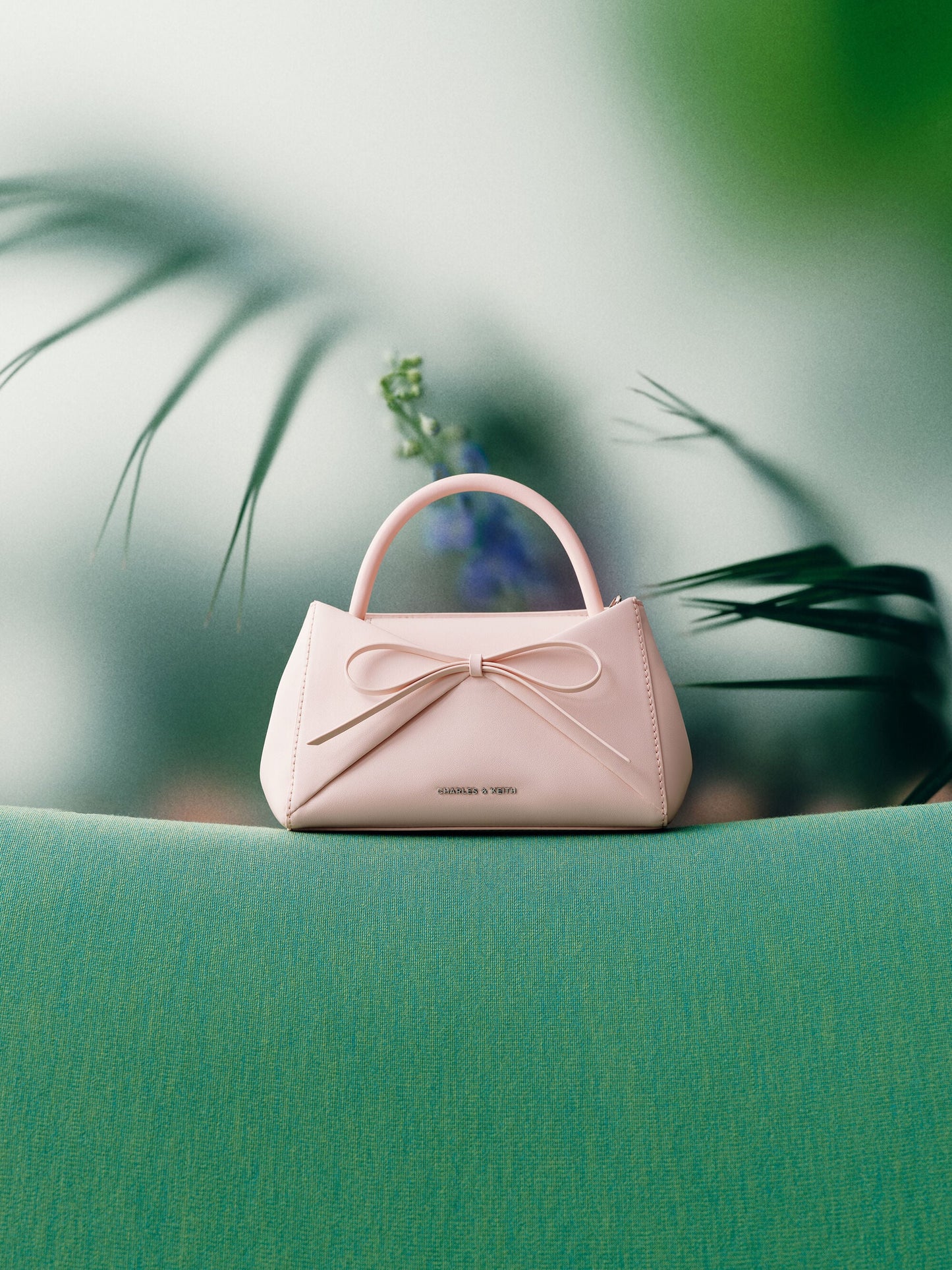Hazel Bow Panelled Top Handle Bag - Soft Pink | CHARLES & KEITH