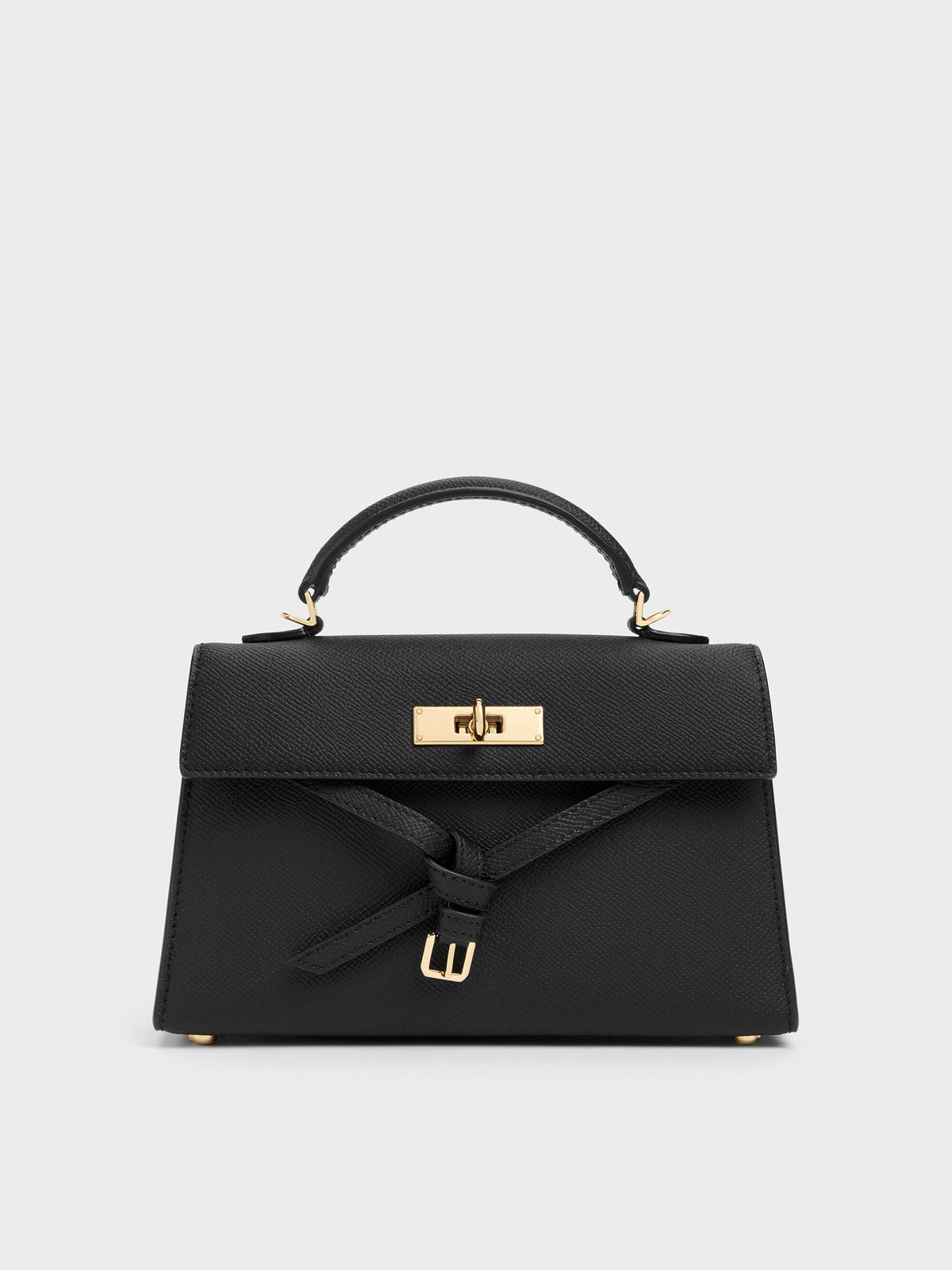Tricha Knotted-Belt Top Handle Bag - Black | CHARLES & KEITH