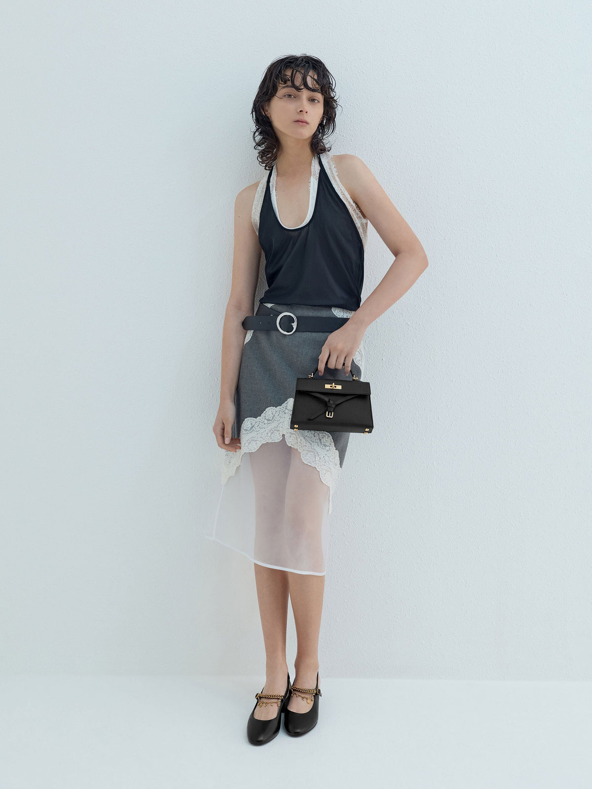 Tricha Knotted-Belt Top Handle Bag - Black | CHARLES & KEITH