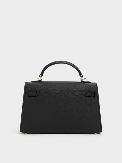 Tricha Knotted-Belt Top Handle Bag - Black | CHARLES & KEITH