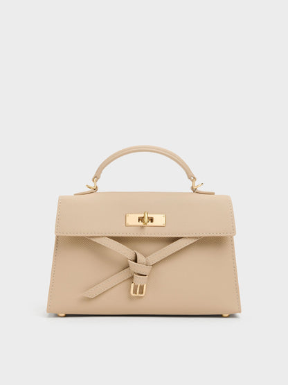 Tricha Knotted-Belt Top Handle Bag - Sand Beige | CHARLES & KEITH