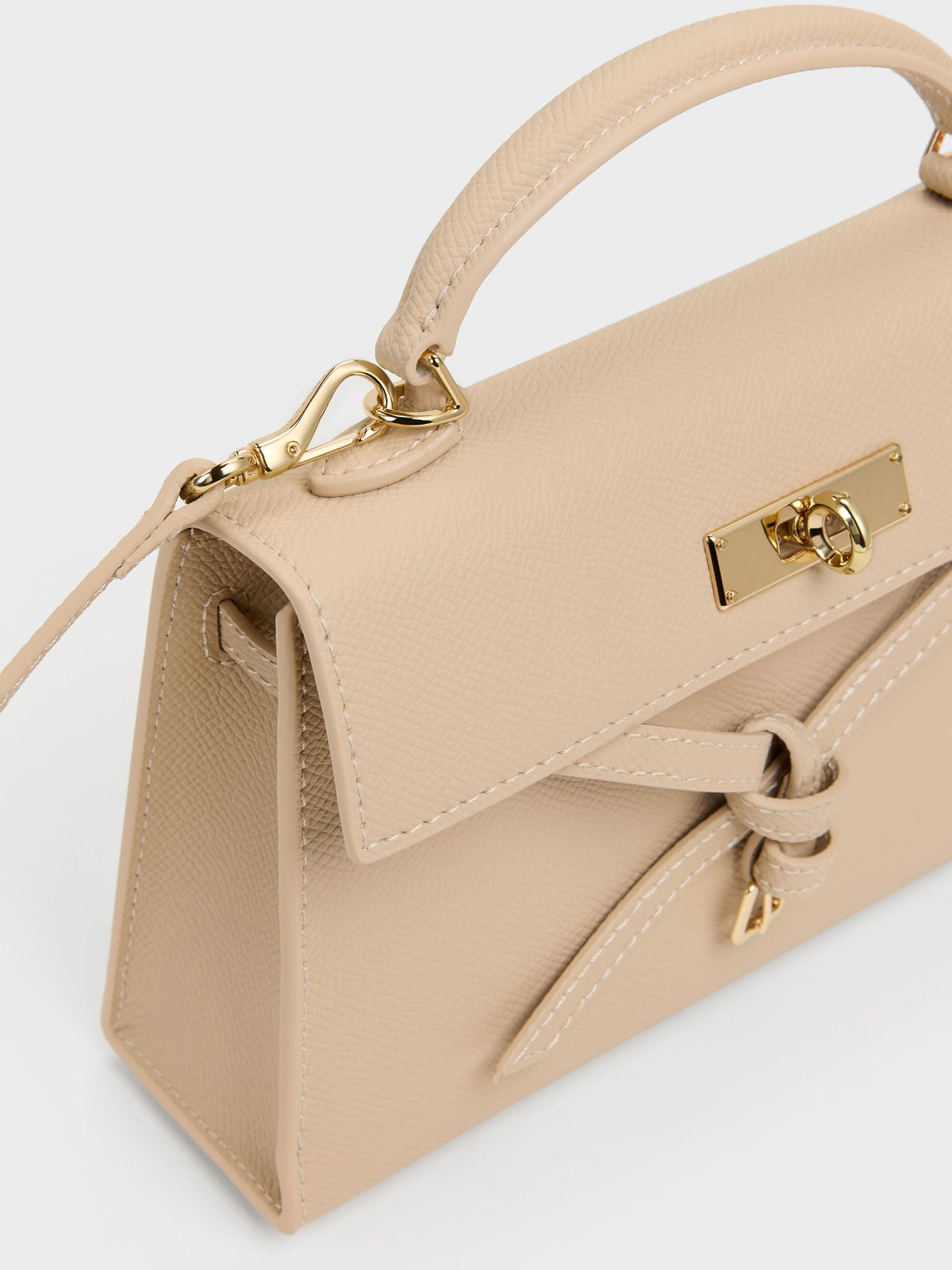 Tricha Knotted-Belt Top Handle Bag - Sand Beige | CHARLES & KEITH