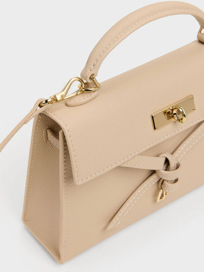 Tricha Knotted-Belt Top Handle Bag - Sand Beige | CHARLES & KEITH