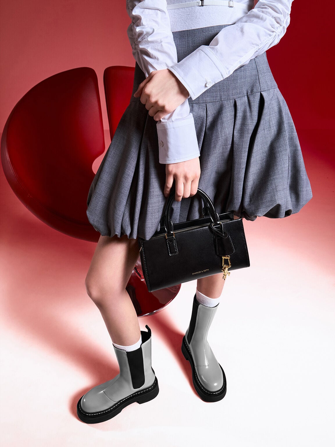 Kerry Top Handle Bag - Black | CHARLES & KEITH