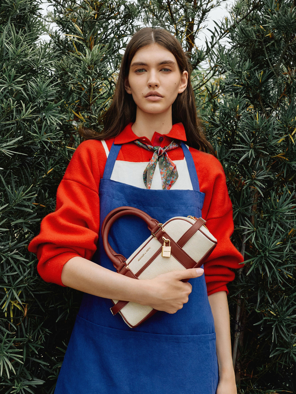 Scottie Canvas Bowling Bag - Brick | CHARLES & KEITH