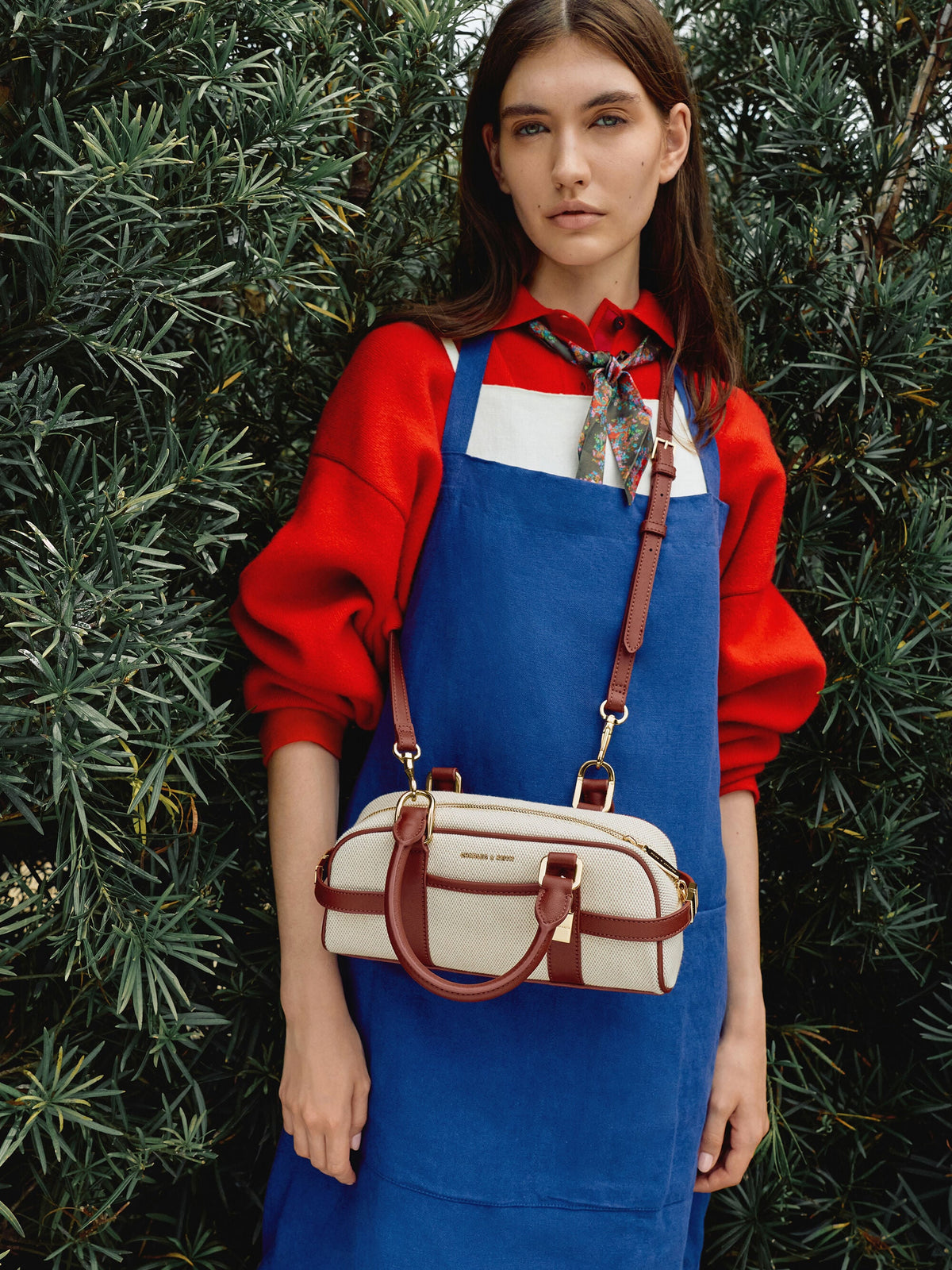 Scottie Canvas Bowling Bag - Brick | CHARLES & KEITH