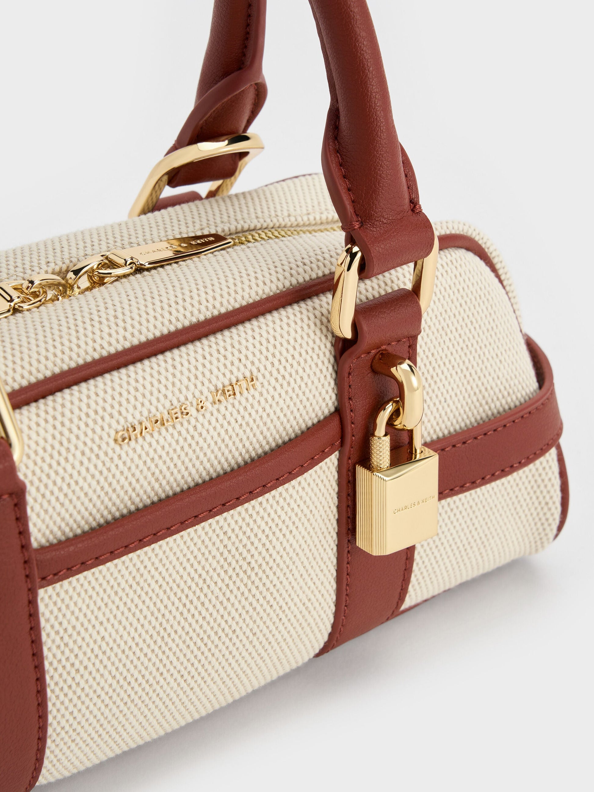 Scottie Canvas Bowling Bag - Brick | CHARLES & KEITH