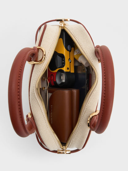 Scottie Canvas Bowling Bag - Brick | CHARLES & KEITH