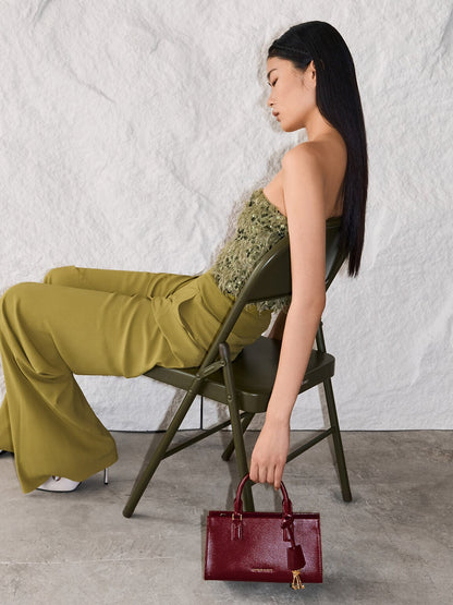 Kerry Top Handle Bag - Mulberry Plum | CHARLES & KEITH