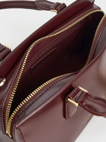 Kerry Top Handle Bag - Mulberry Plum | CHARLES & KEITH