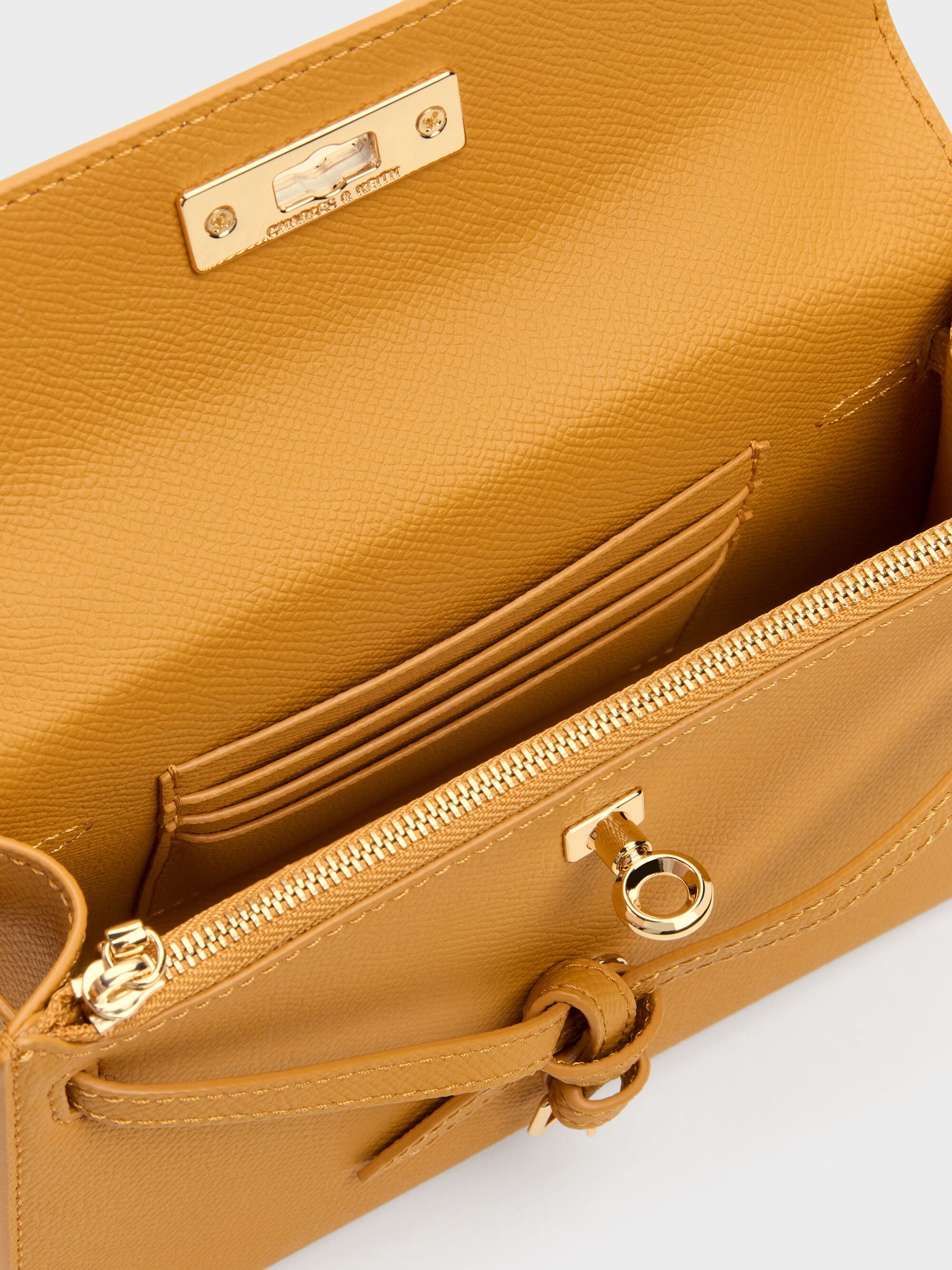 Tricha Knotted-Belt Top Handle Bag - Saffron Yellow | CHARLES & KEITH