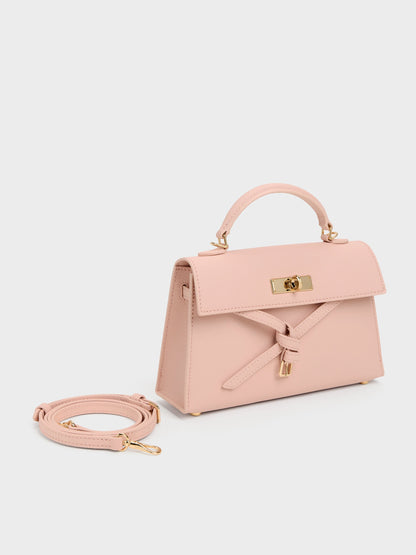 Tricha Knotted-Belt Top Handle Bag - Pink | CHARLES & KEITH