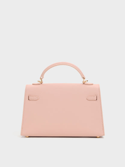 Tricha Knotted-Belt Top Handle Bag - Pink | CHARLES & KEITH