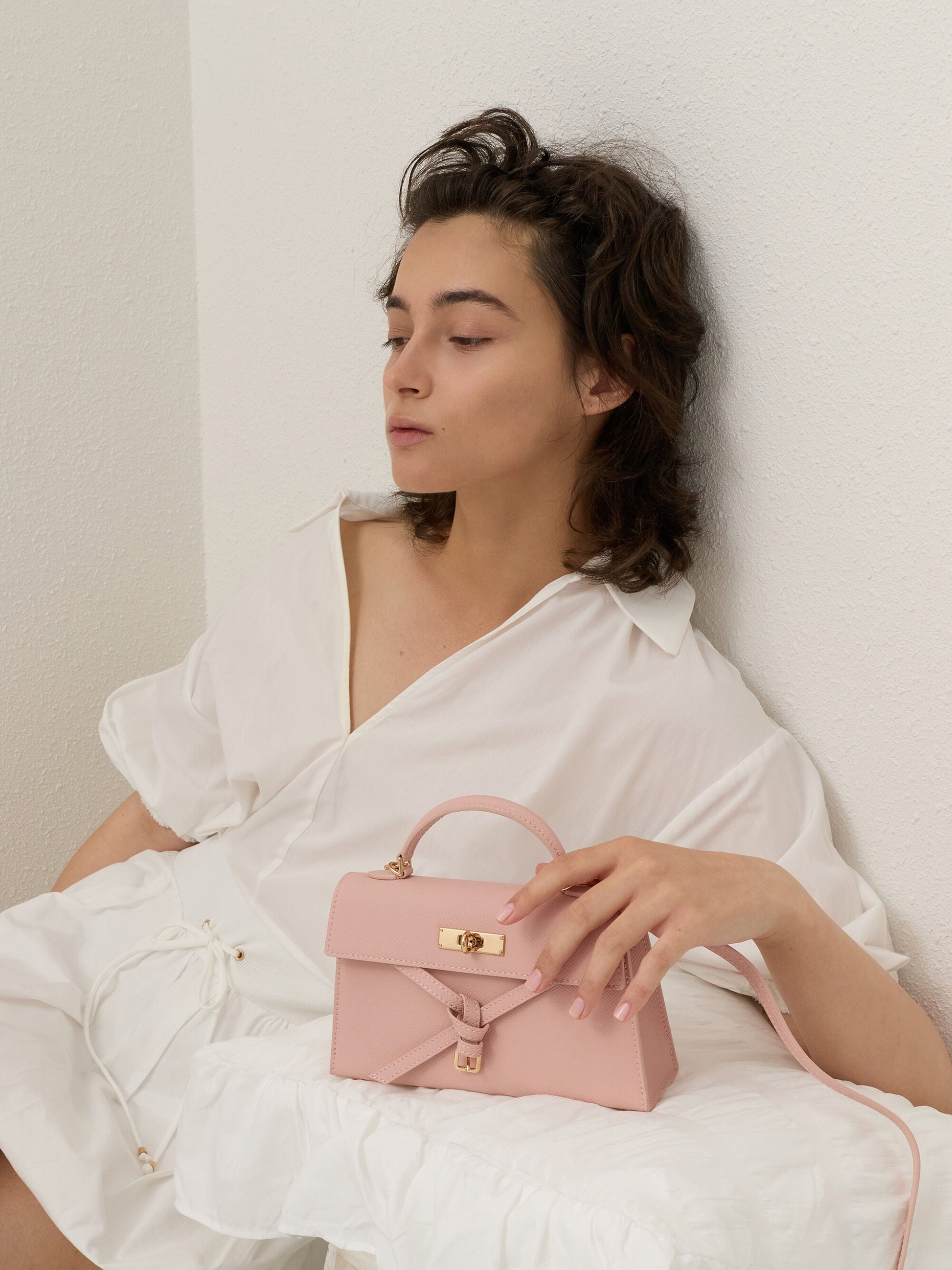 Tricha Knotted-Belt Top Handle Bag - Pink | CHARLES & KEITH