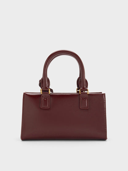 Mini Kerry Top Handle Bag - Wineberry Red | CHARLES & KEITH