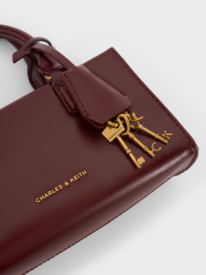 Mini Kerry Top Handle Bag - Wineberry Red | CHARLES & KEITH