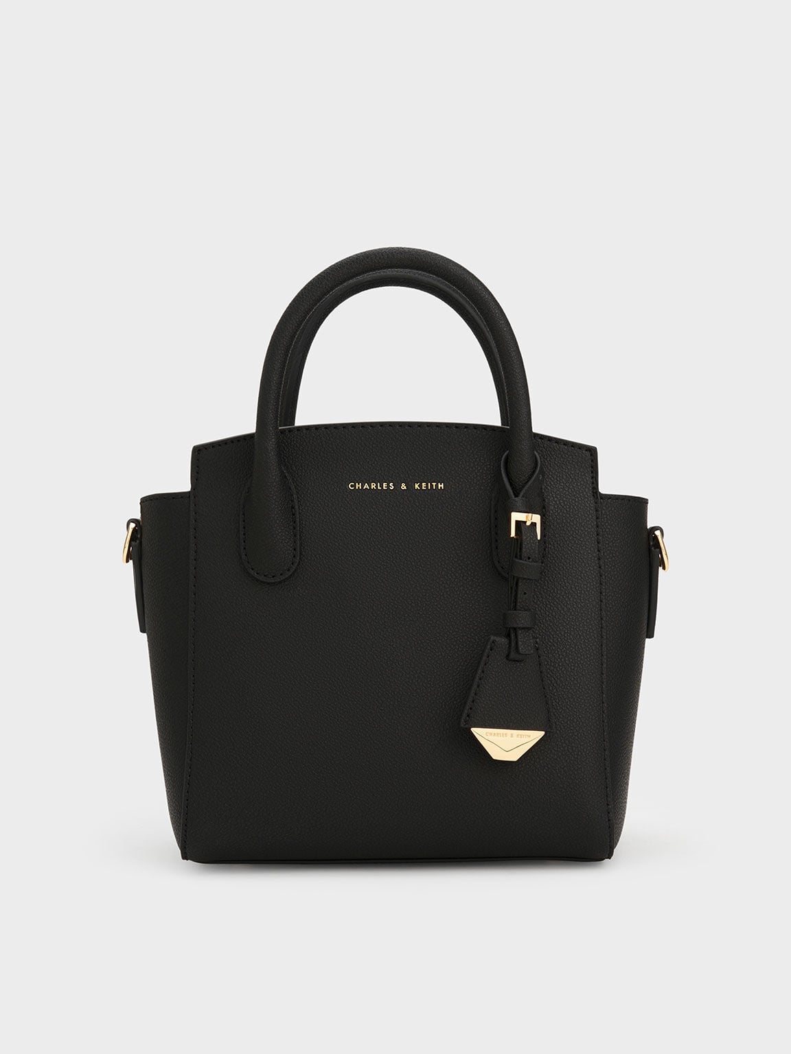 Harper Structured Top Handle Bag - Black | CHARLES & KEITH
