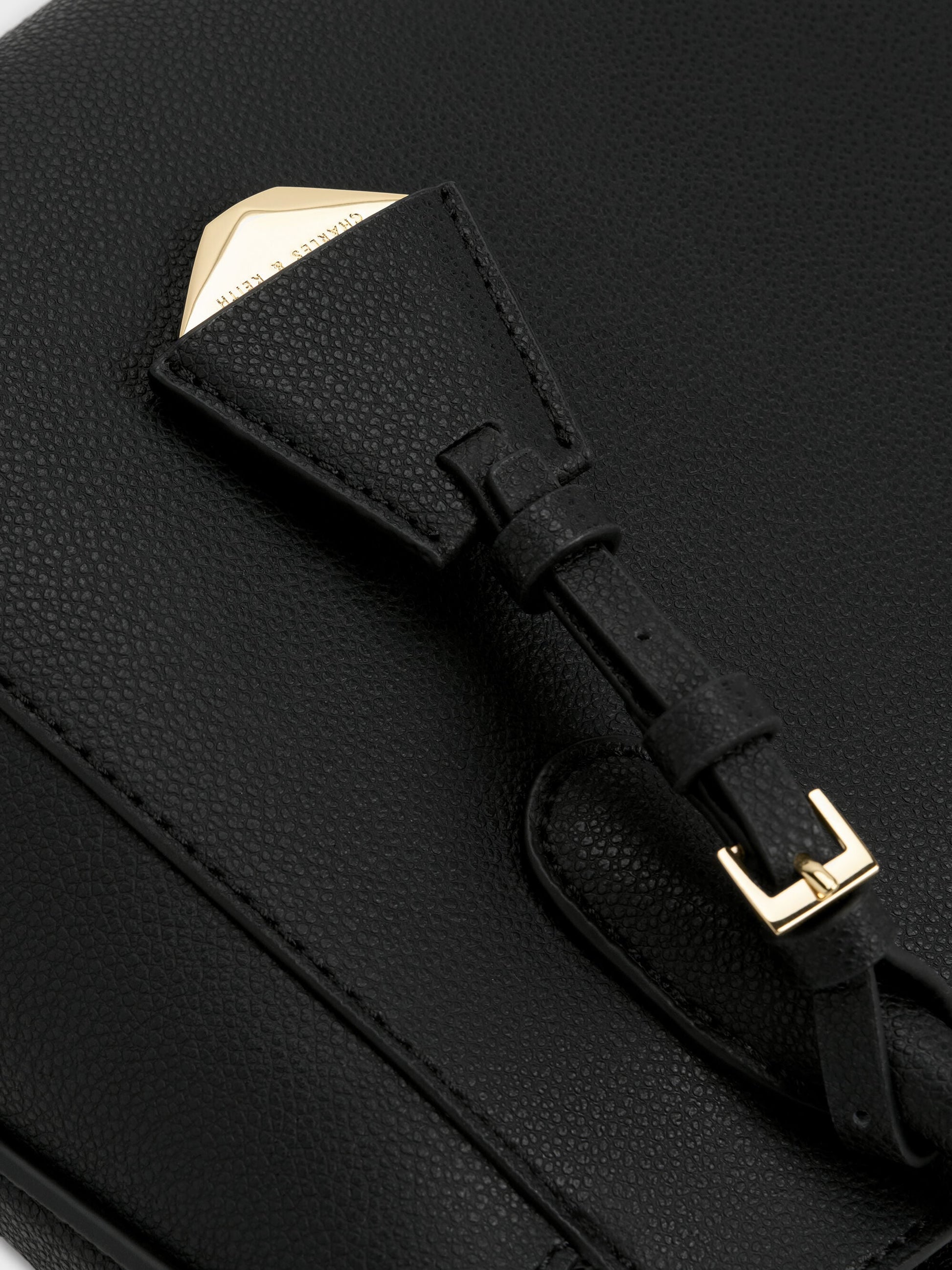 Harper Structured Top Handle Bag - Black | CHARLES & KEITH