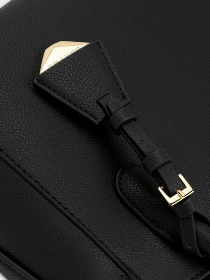 Harper Structured Top Handle Bag - Black | CHARLES & KEITH
