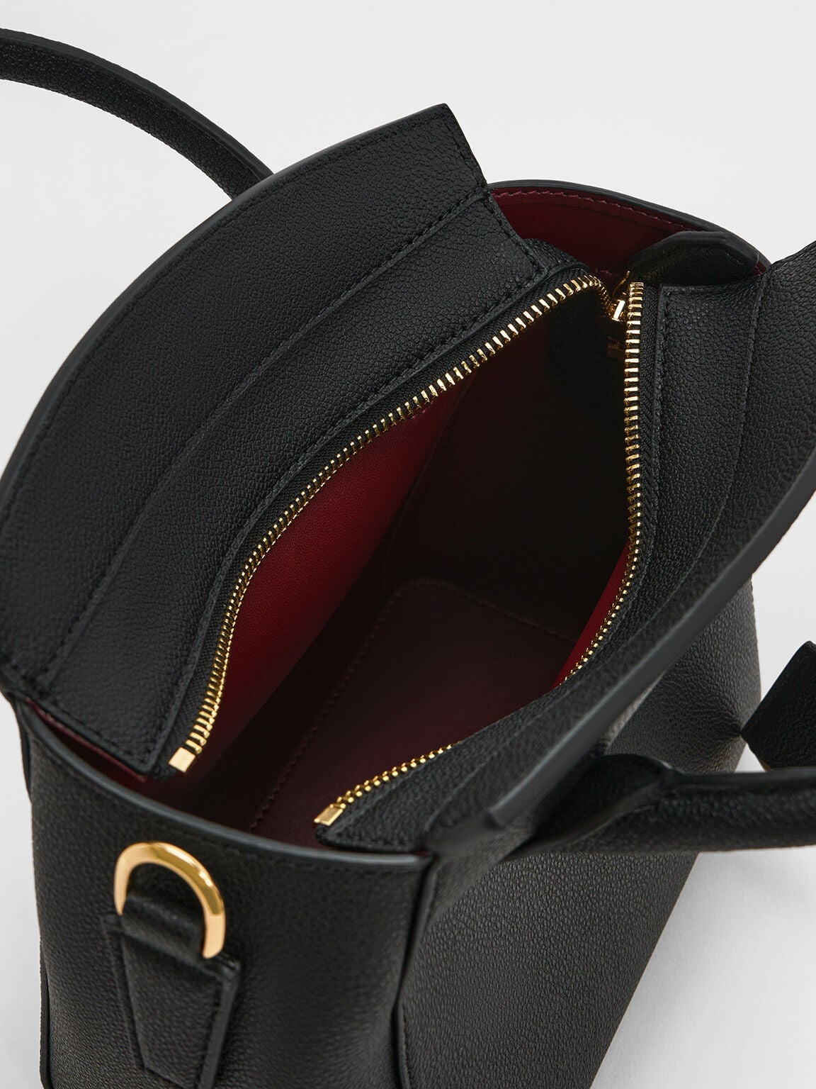 Harper Structured Top Handle Bag - Black | CHARLES & KEITH