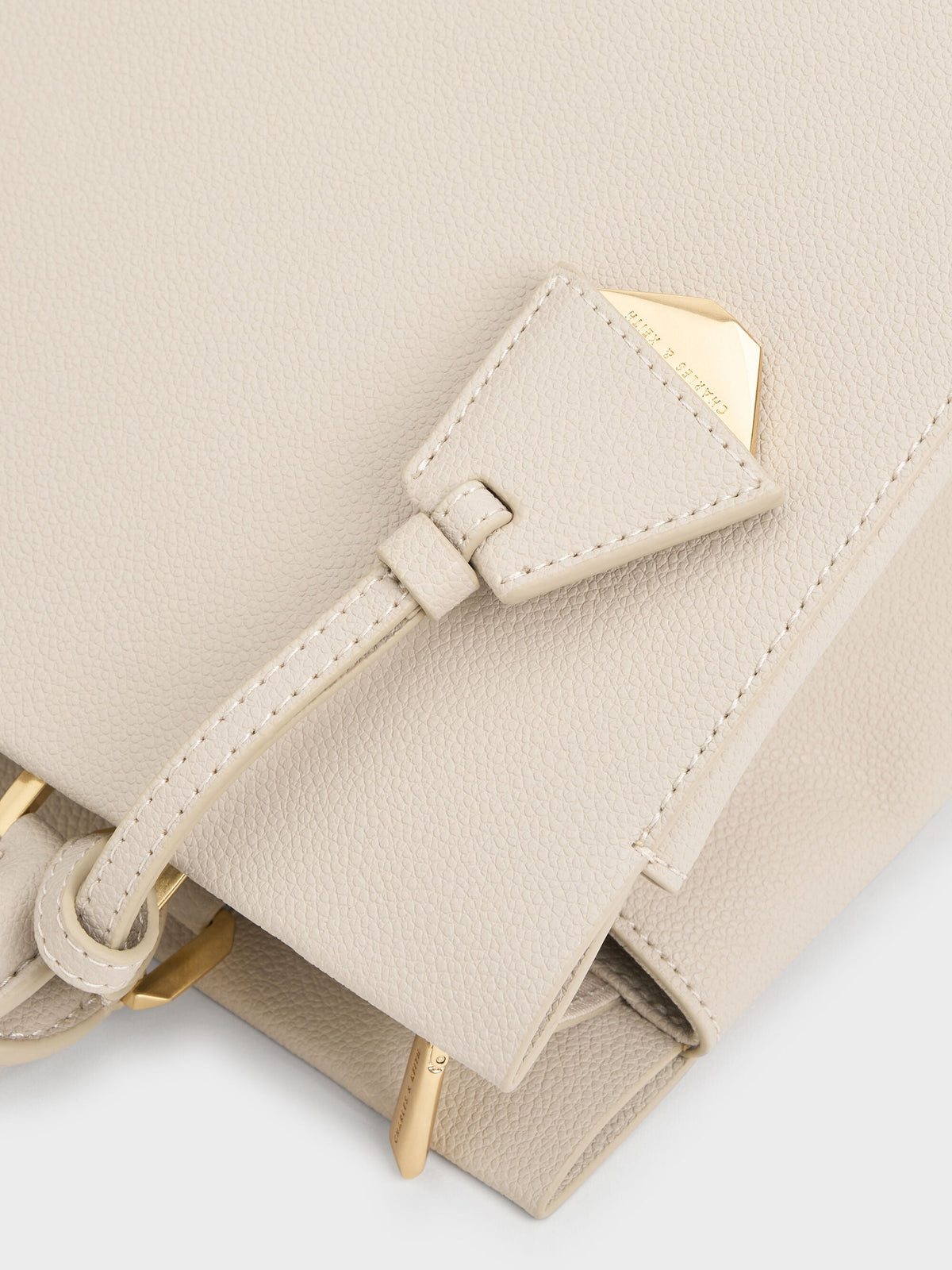 Mirabelle Structured Top Handle bag - Ivory | CHARLES & KEITH