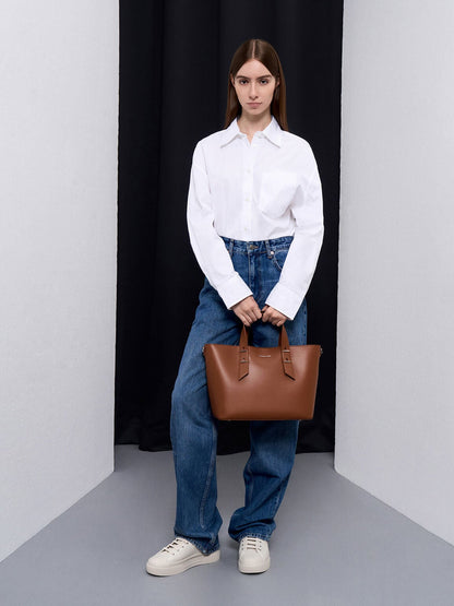 Shania Tote Bag - Chocolate | CHARLES & KEITH