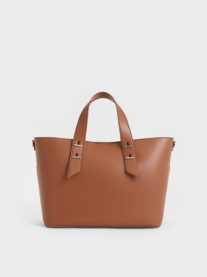 Shania Tote Bag - Chocolate | CHARLES & KEITH