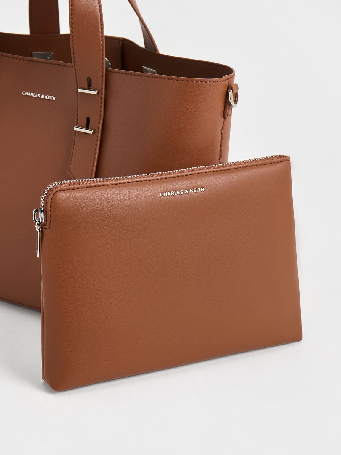 Shania Tote Bag - Chocolate | CHARLES & KEITH