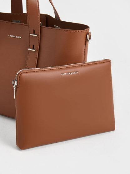 Shania Tote Bag - Chocolate | CHARLES & KEITH
