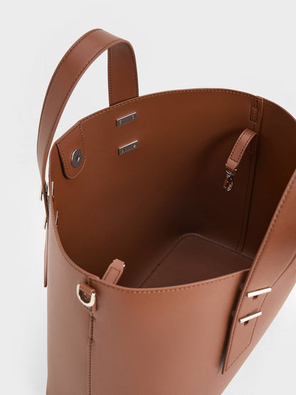 Shania Tote Bag - Chocolate | CHARLES & KEITH