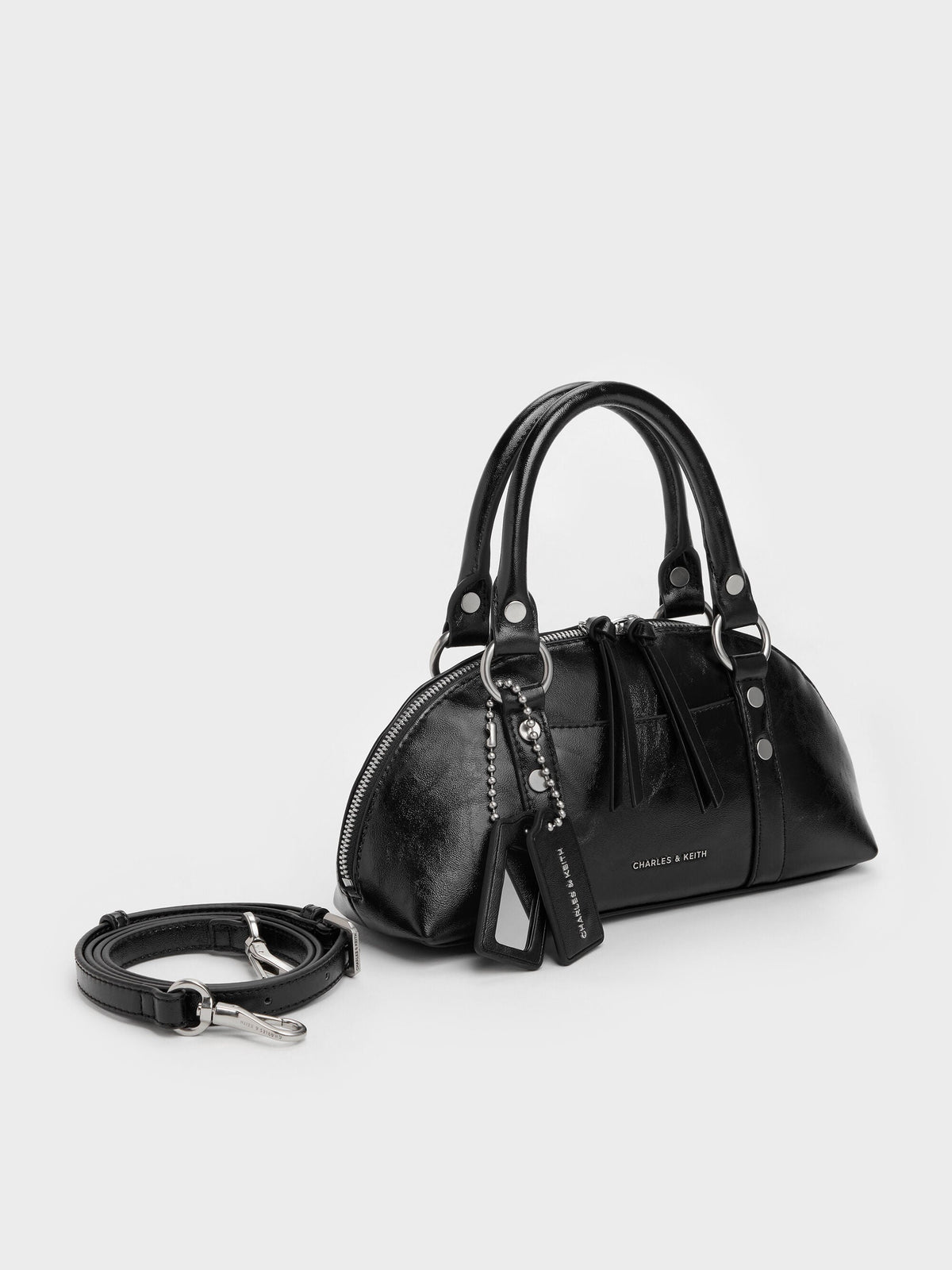 Tatiana Studded Bowling Bag - Noir | CHARLES & KEITH