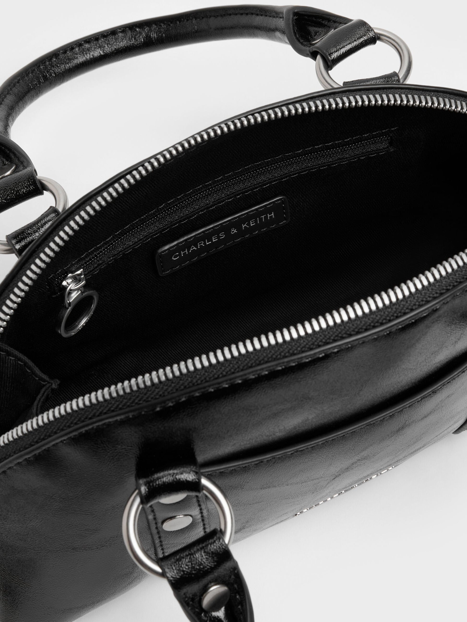 Tatiana Studded Bowling Bag - Noir | CHARLES & KEITH