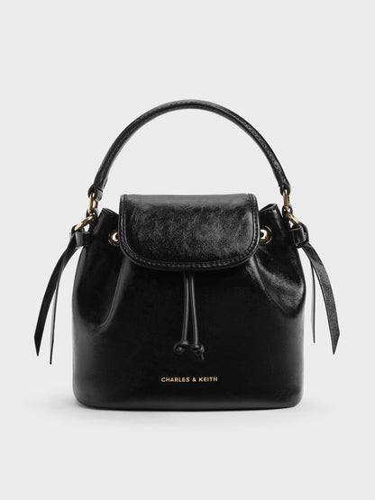Dalia Bow Top Handle Bag - Black | CHARLES & KEITH