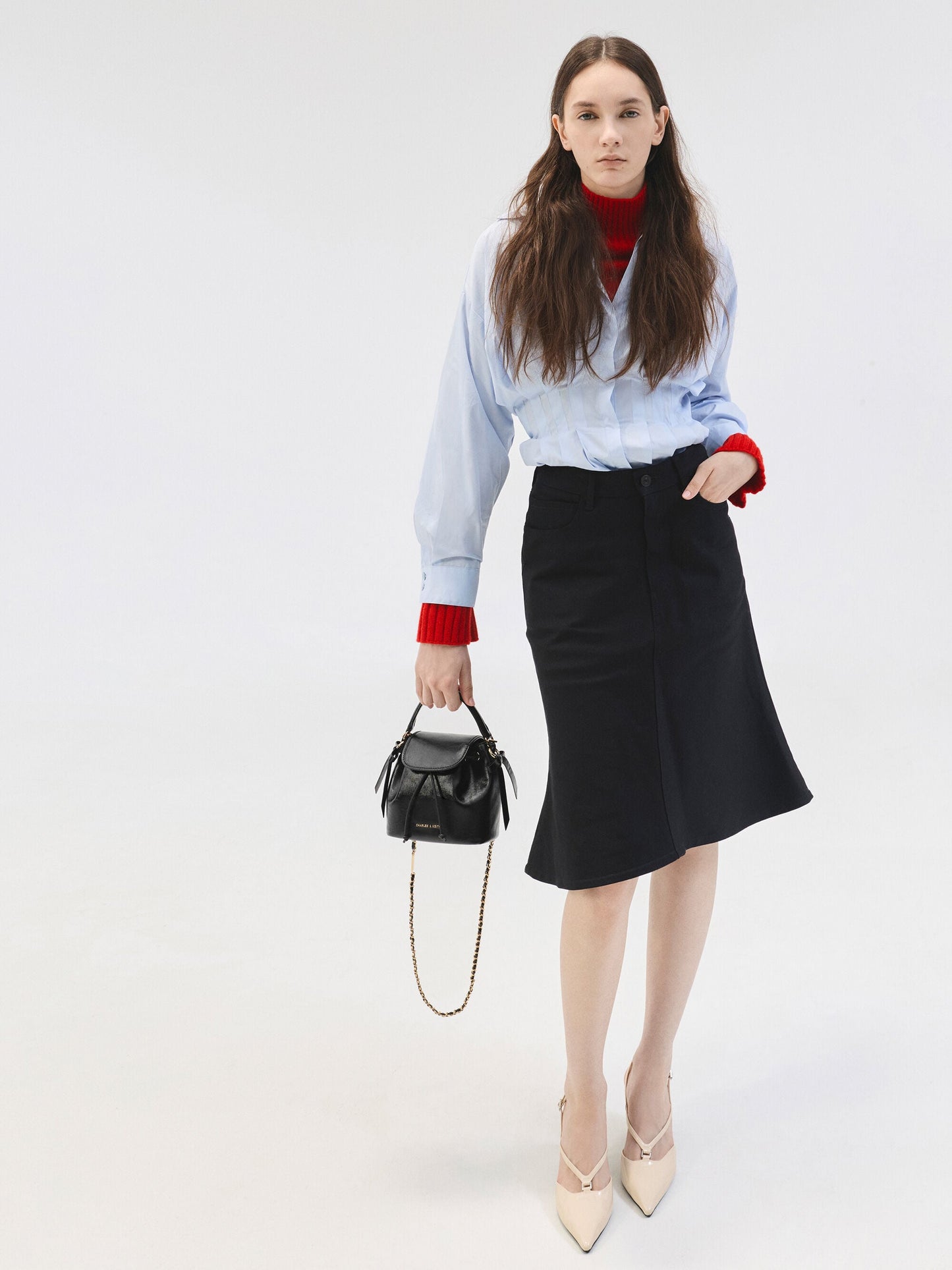 Dalia Bow Top Handle Bag - Black | CHARLES & KEITH
